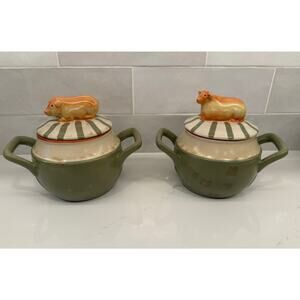 Nikko Country Market Individual Soup Tureens with Lid Cow and Pig